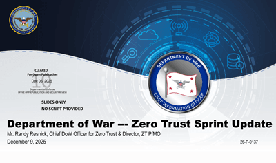 Department of War - Zero Trust Sprint Update